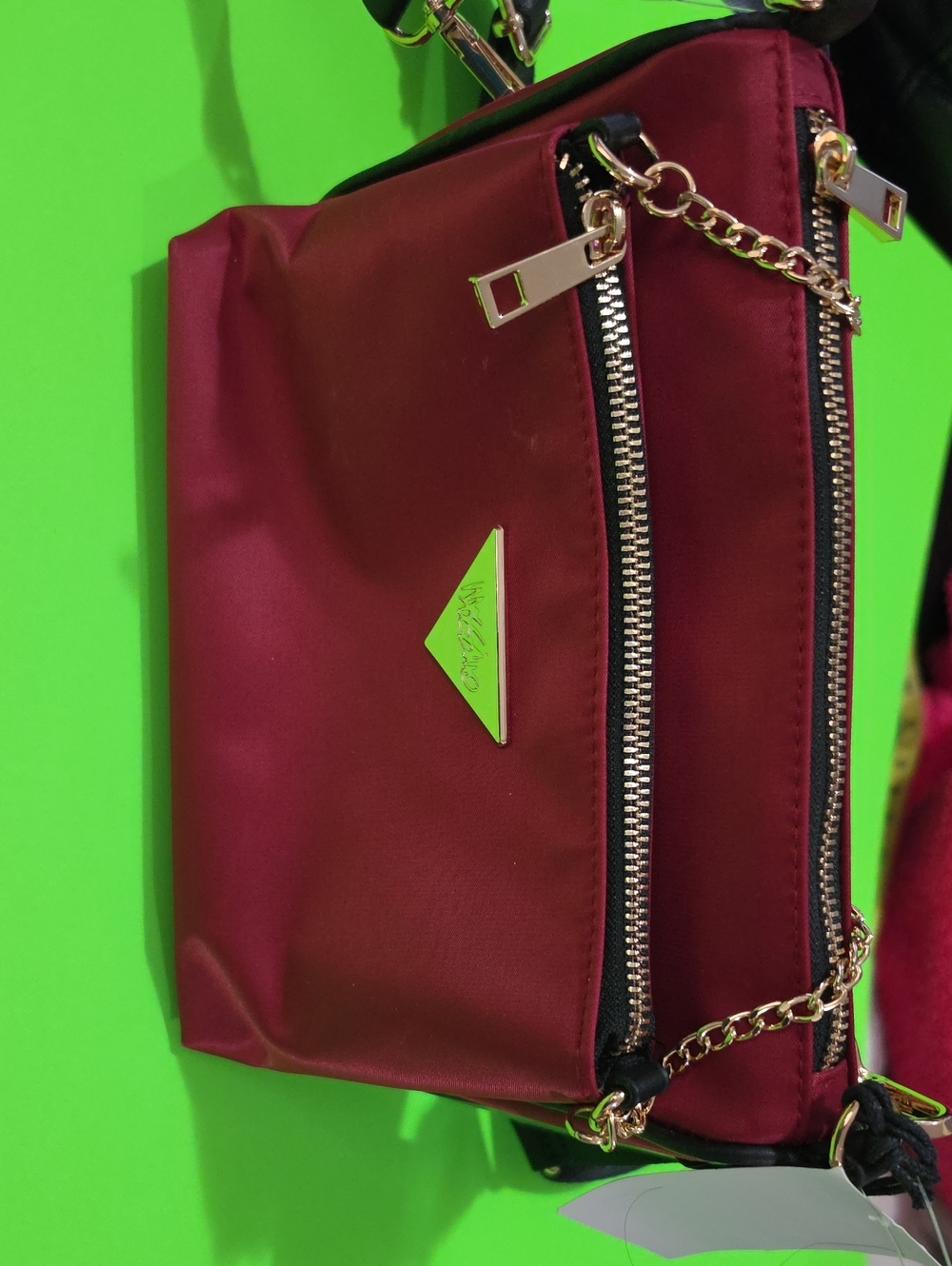 Women's Burgundy Crossbody Bag with Gold Hardware